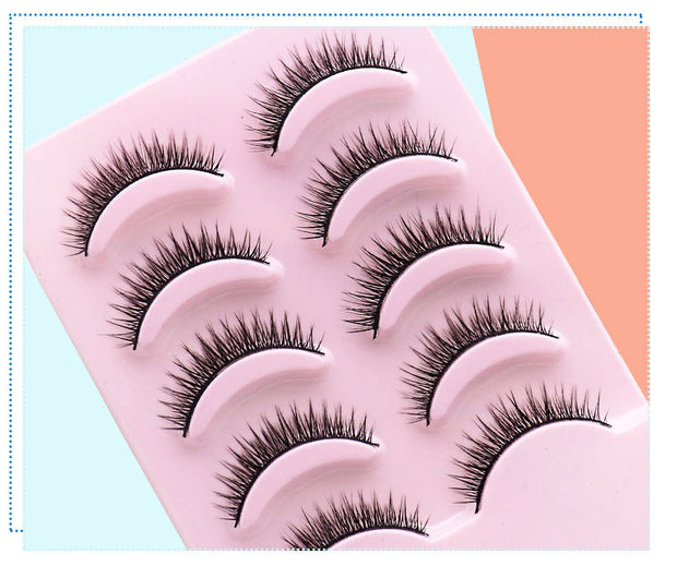 Natural Short Cross False Eyelashes – Handmade Fake Lashes for Daily Makeup (USA)