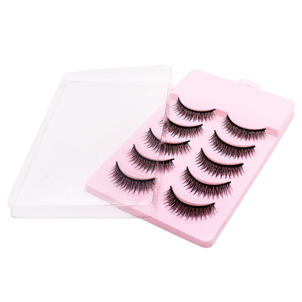 Natural Short Cross False Eyelashes – Handmade Fake Lashes for Daily Makeup (USA)
