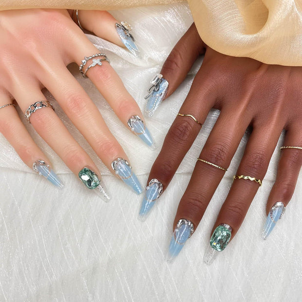 Handmade Press On Nails – Luxury 3D Custom Hand-painted UV Finish False Nails