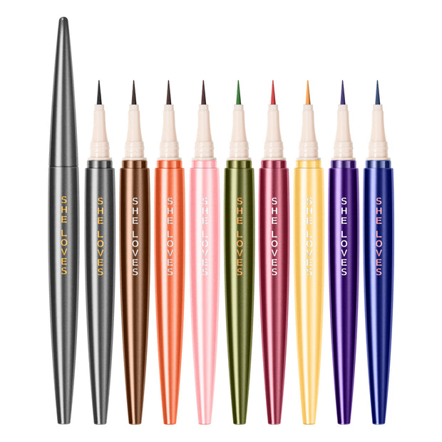 Liquid Eyeliner Pencil – Black Brown Extra Fine Tip for Lower Lashes & Precision