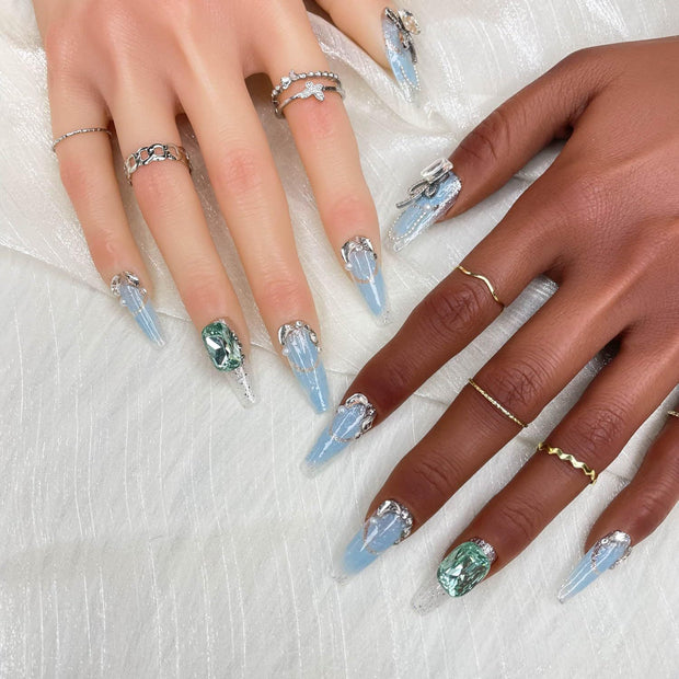 Handmade Press On Nails – Luxury 3D Custom Hand-painted UV Finish False Nails