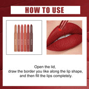 6 Colors Non-fading Lip Gloss Waterproof Lipstick Pen Matte Long-lasting Sexy Lip Gloss Beauty Matte Lip Liner Lip Makeup