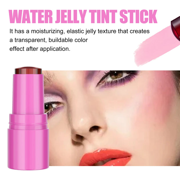 Ouhoe 5g Fruit Blush Lipstick Lip Tinted Cooling Water Jelly Natural Makeup Cheek Contour Long Lasting Matte Lip Dye Stick