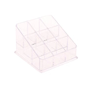 9 Slots Clear Acrylic Lipstick Storage Box Trapezoid Cosmetic Display Case Store Desk Lipstick Cosmetic Organizer Holder Stand