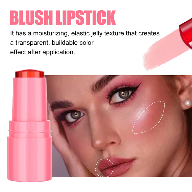 Ouhoe 5g Fruit Blush Lipstick Lip Tinted Cooling Water Jelly Natural Makeup Cheek Contour Long Lasting Matte Lip Dye Stick