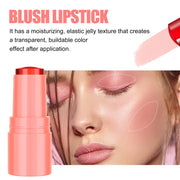 Ouhoe 5g Fruit Blush Lipstick Lip Tinted Cooling Water Jelly Natural Makeup Cheek Contour Long Lasting Matte Lip Dye Stick
