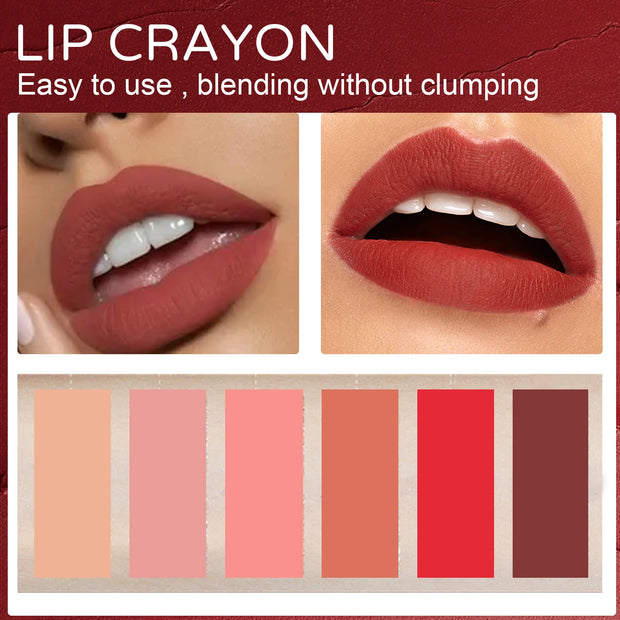 6 Colors Non-fading Lip Gloss Waterproof Lipstick Pen Matte Long-lasting Sexy Lip Gloss Beauty Matte Lip Liner Lip Makeup