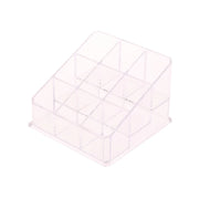 9 Slots Clear Acrylic Lipstick Storage Box Trapezoid Cosmetic Display Case Store Desk Lipstick Cosmetic Organizer Holder Stand