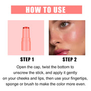 Ouhoe 5g Fruit Blush Lipstick Lip Tinted Cooling Water Jelly Natural Makeup Cheek Contour Long Lasting Matte Lip Dye Stick