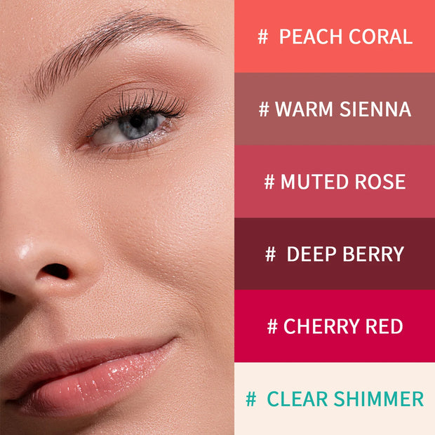 6color Jelly Lip Gloss Lasting Moisturizing Transparent Lipstick Anti-drying Redue Lip Lines Lip Oil Lip Tint Makeup Products