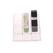 9 Slots Clear Acrylic Lipstick Storage Box Trapezoid Cosmetic Display Case Store Desk Lipstick Cosmetic Organizer Holder Stand