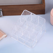 9 Slots Clear Acrylic Lipstick Storage Box Trapezoid Cosmetic Display Case Store Desk Lipstick Cosmetic Organizer Holder Stand