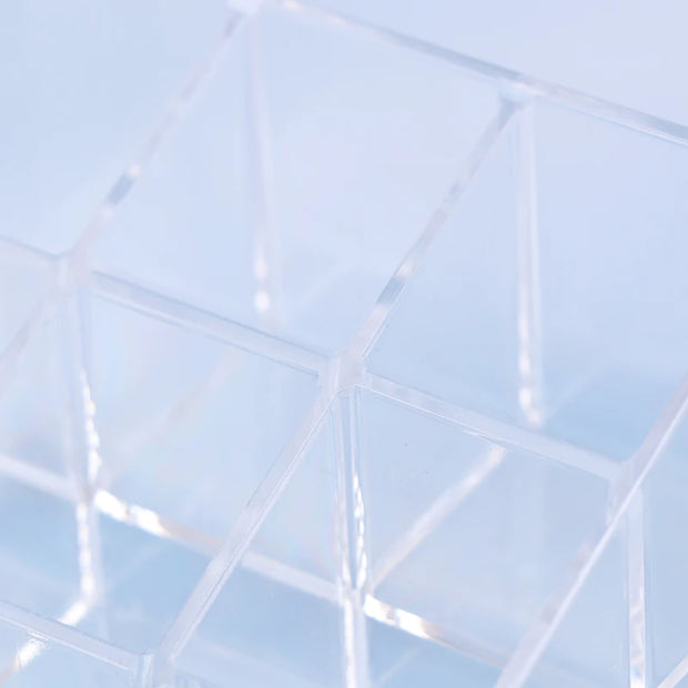 9 Slots Clear Acrylic Lipstick Storage Box Trapezoid Cosmetic Display Case Store Desk Lipstick Cosmetic Organizer Holder Stand