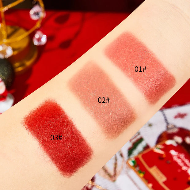 3 Colors Matte Lipstick Set Lip Stick with Red Chain Bag Package Non-Stick Cup Long Lasting Retractable Red Lipstick Set 3.5gx3