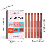 6 Colors Non-fading Lip Gloss Waterproof Lipstick Pen Matte Long-lasting Sexy Lip Gloss Beauty Matte Lip Liner Lip Makeup