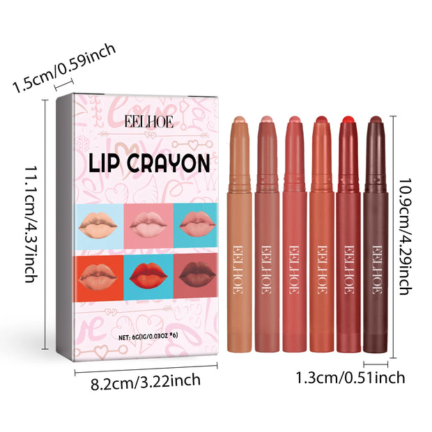 6 Colors Non-fading Lip Gloss Waterproof Lipstick Pen Matte Long-lasting Sexy Lip Gloss Beauty Matte Lip Liner Lip Makeup