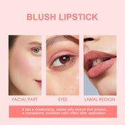 Ouhoe 5g Fruit Blush Lipstick Lip Tinted Cooling Water Jelly Natural Makeup Cheek Contour Long Lasting Matte Lip Dye Stick