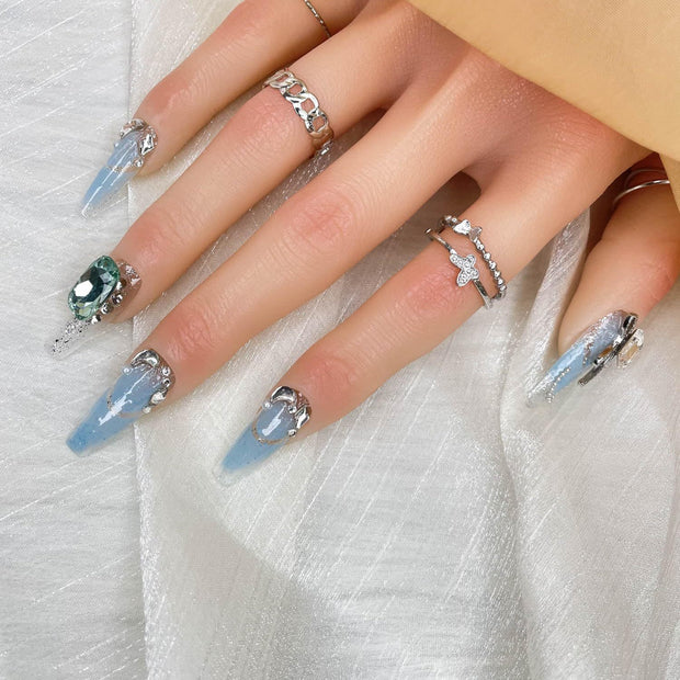 Handmade Press On Nails – Luxury 3D Custom Hand-painted UV Finish False Nails